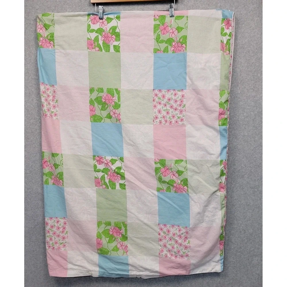 Lilly Pulitzer Perfectly Patched Reversible Twin 60x85 Duvet Cover Matching Sham